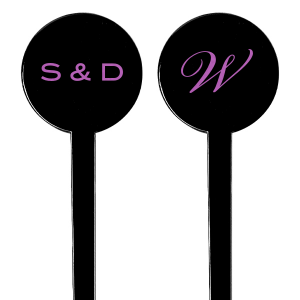 Swizzle in style with the Simple Initials Stir Stick, a playful nod to the newlyweds' names. One side flirts with first initials, while the other seals the deal with a shared surname, stirring up conversation with every sip.