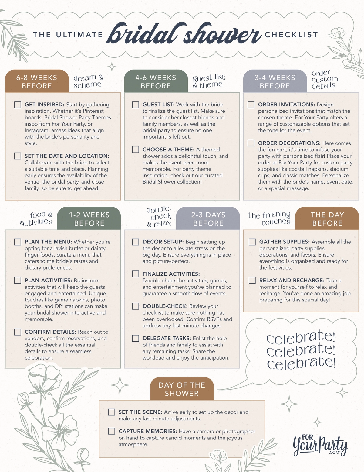 Bridal Shower Checklist