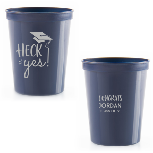 Reusable-le Cup With Lid 16oz. Personalized Party Cup With Lid insulated  and Reuseable Graduation Party Gift Ideas Monogram It 