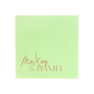 White Lotus Wedding Couples Names Napkin