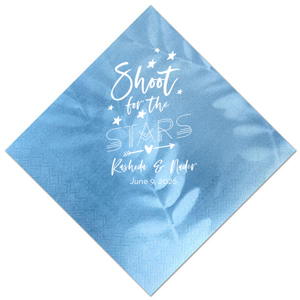 ForYourParty's personalized Watercolor Blue Sky Cocktail Napkin with Matte White Foil will add that special attention to detail that cannot be overlooked.