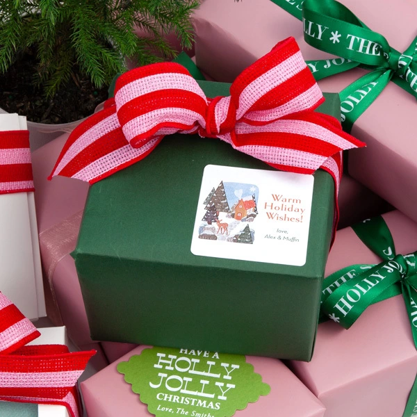 Warm Holiday Wishes Label