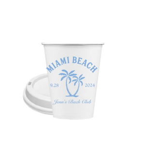Savor the seaside festivities with the Bachelorette Beach Party Palm Breeze Cup, personalized with the bachelorette's name in a sophisticated script, her party's locale, and the date, all surrounding the sway of a tropical palm tree graphic. A refreshing choice for "The Last Splash" bachelorette celebration.