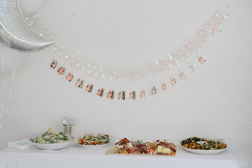 Delicious Spread of Simple Food At Sky Themed Birthday Party