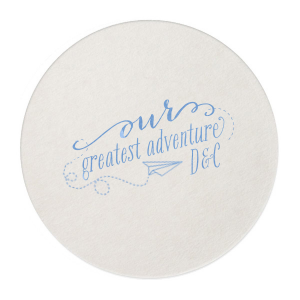 Our personalized White Square Coaster with Shiny Turquoise Foil has a Paper Airplane graphic and is good for use in Kid Birthday, Birthday themed parties and will add that special attention to detail that cannot be overlooked.