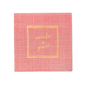 Add a touch of whimsy to your modern wedding with the Kitschy Cocktail Hour Framed Names Napkin. This delightful design features the couple's names in a script reminiscent of handwritten notes, all encased within a square frame for a dash of contemporary elegance.