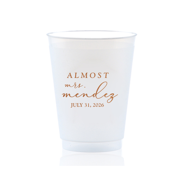 Custom Frost Flex Cup with Copper Ink Cup Ink Colors can be customized to complement every last detail of your party.
