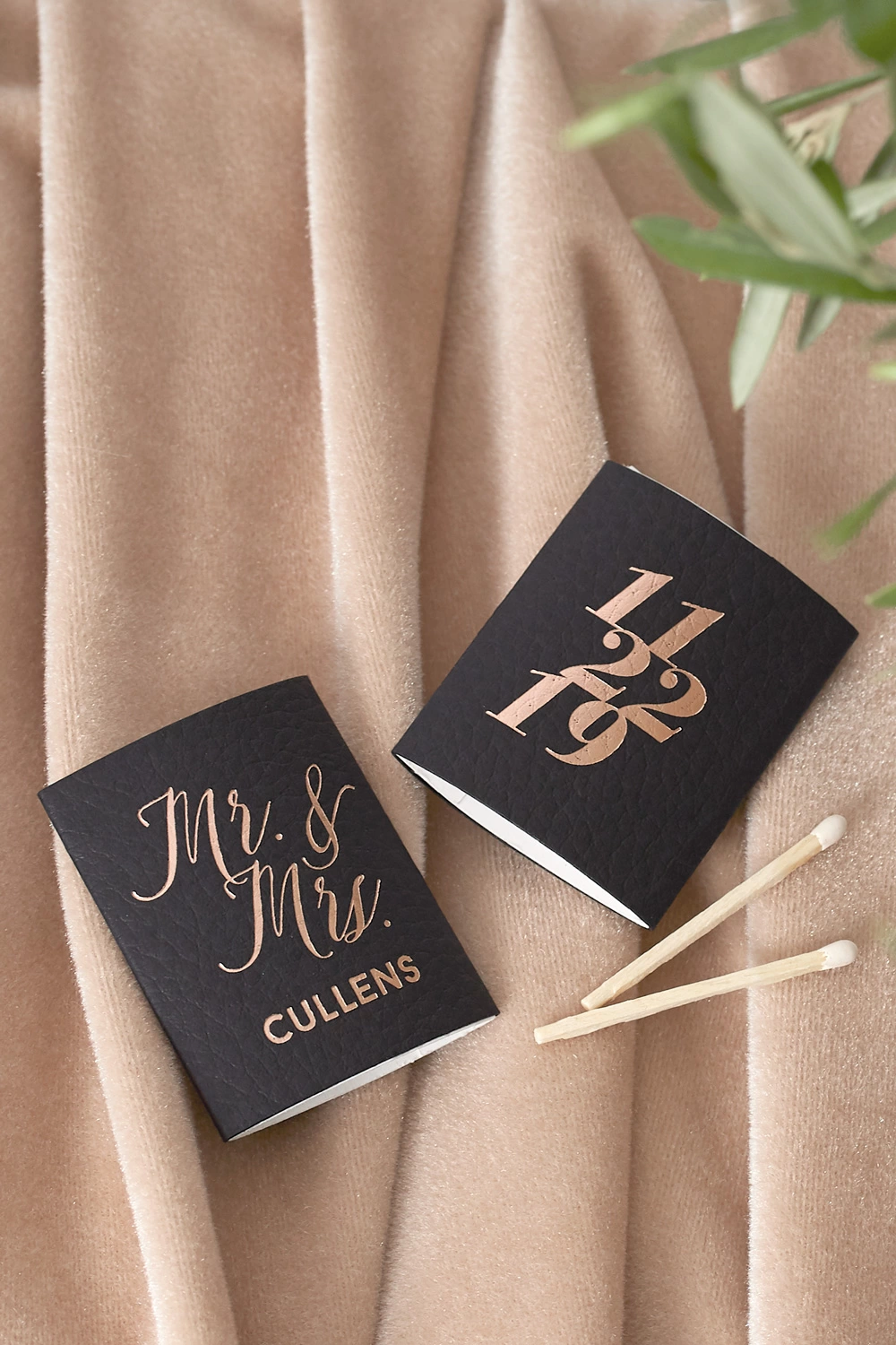 unique personalized pillow matchbook for romantic fall wedding