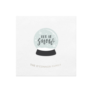 Personalized White Borderless Custom Photo + Foil Cocktail Napkin with Shiny Sterling Silver Foil will make your guests swoon. Personalize your party's theme today.