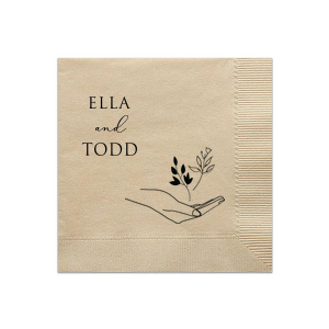 ForYourParty's chic Sand Cocktail Napkin with Matte Black Foil has a Floating Floral Hand graphic and is good for use in Floral, Trendy themed parties and will impress guests like no other. Make this party unforgettable.