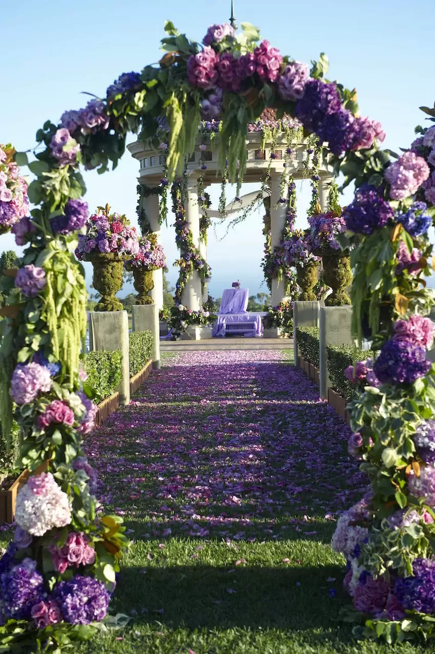 Shades of Purple Palette Floral Arch and Aisle