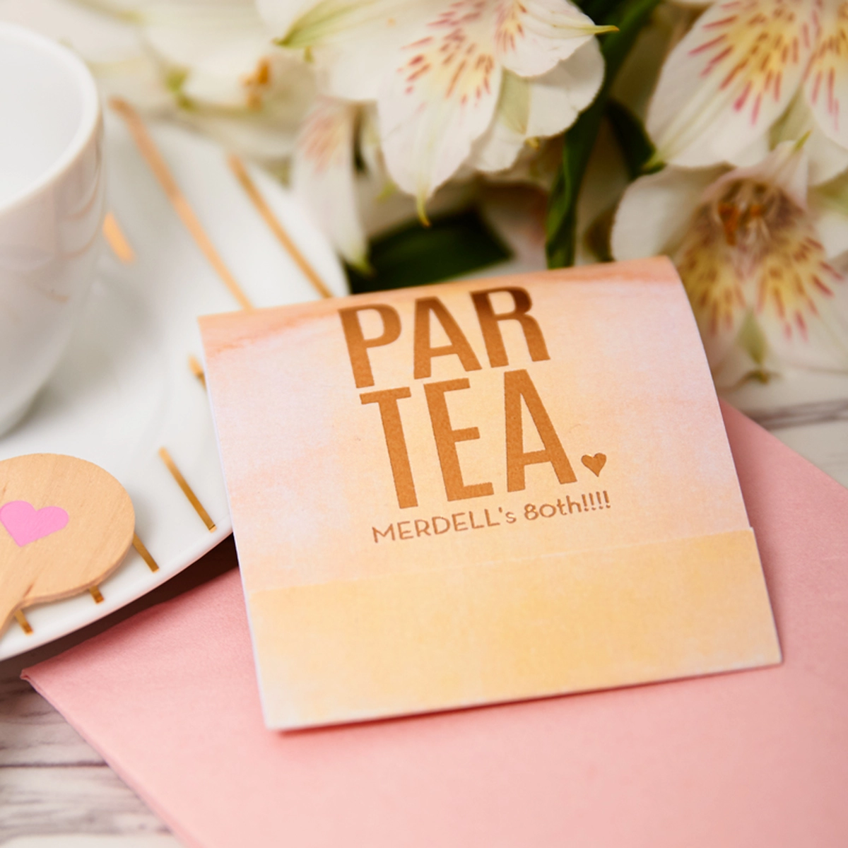 Blush & Blue custom tea favor