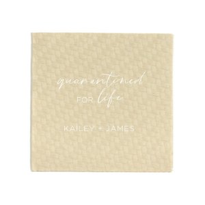 Personalized Sand Cocktail Napkin with Matte White Foil are a must-have for your next event—whatever the celebration!