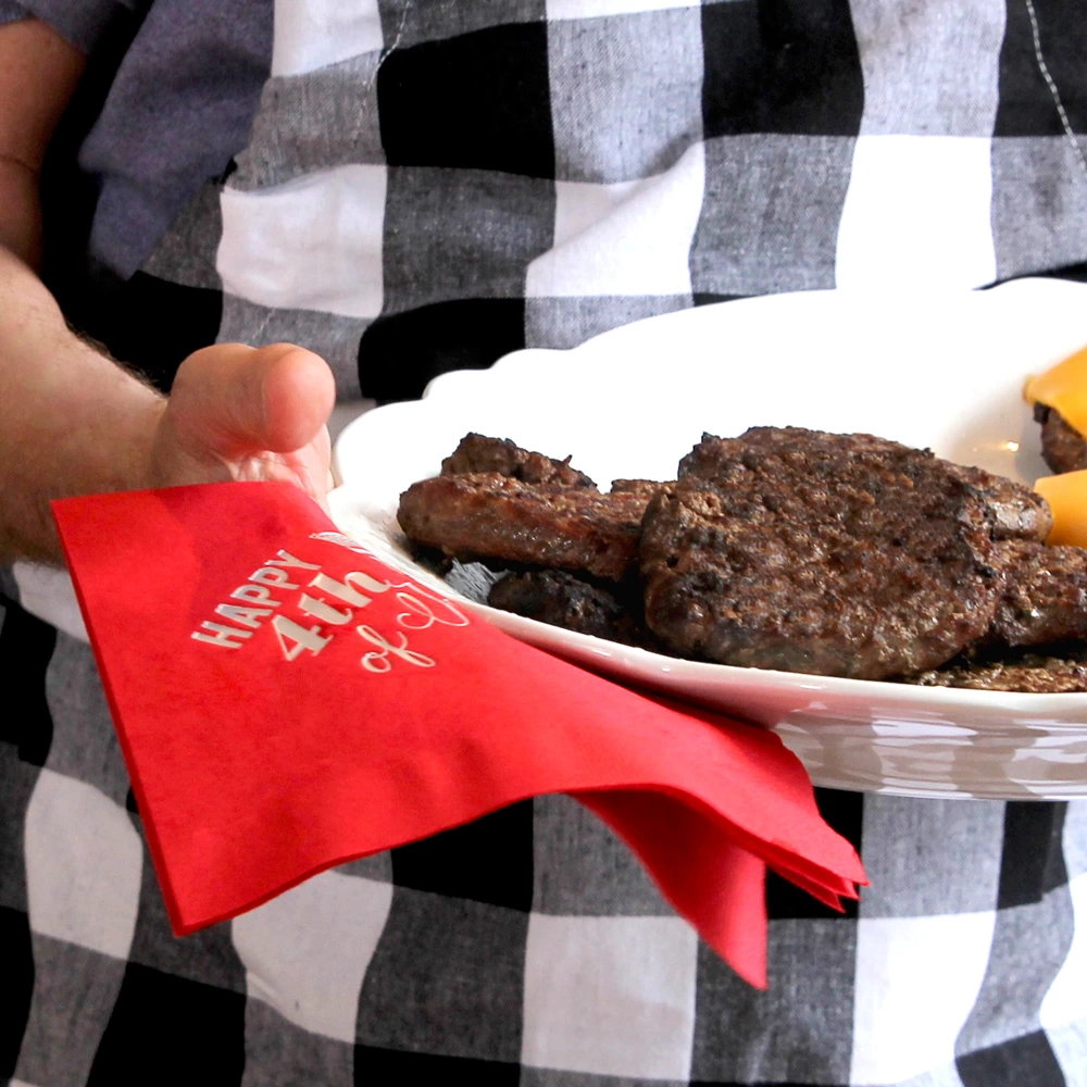 custom designed 4th of July party napkins