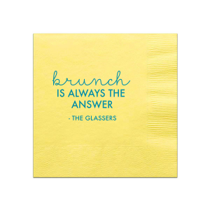 ForYourParty's chic Mimosa/Yellow Cocktail Napkin with Shiny Turquoise Foil can't be beat. Showcase your style in every detail of your party's theme!