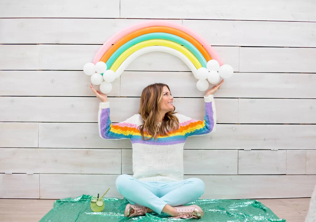 Rainbow Balloon DIY via Bashery