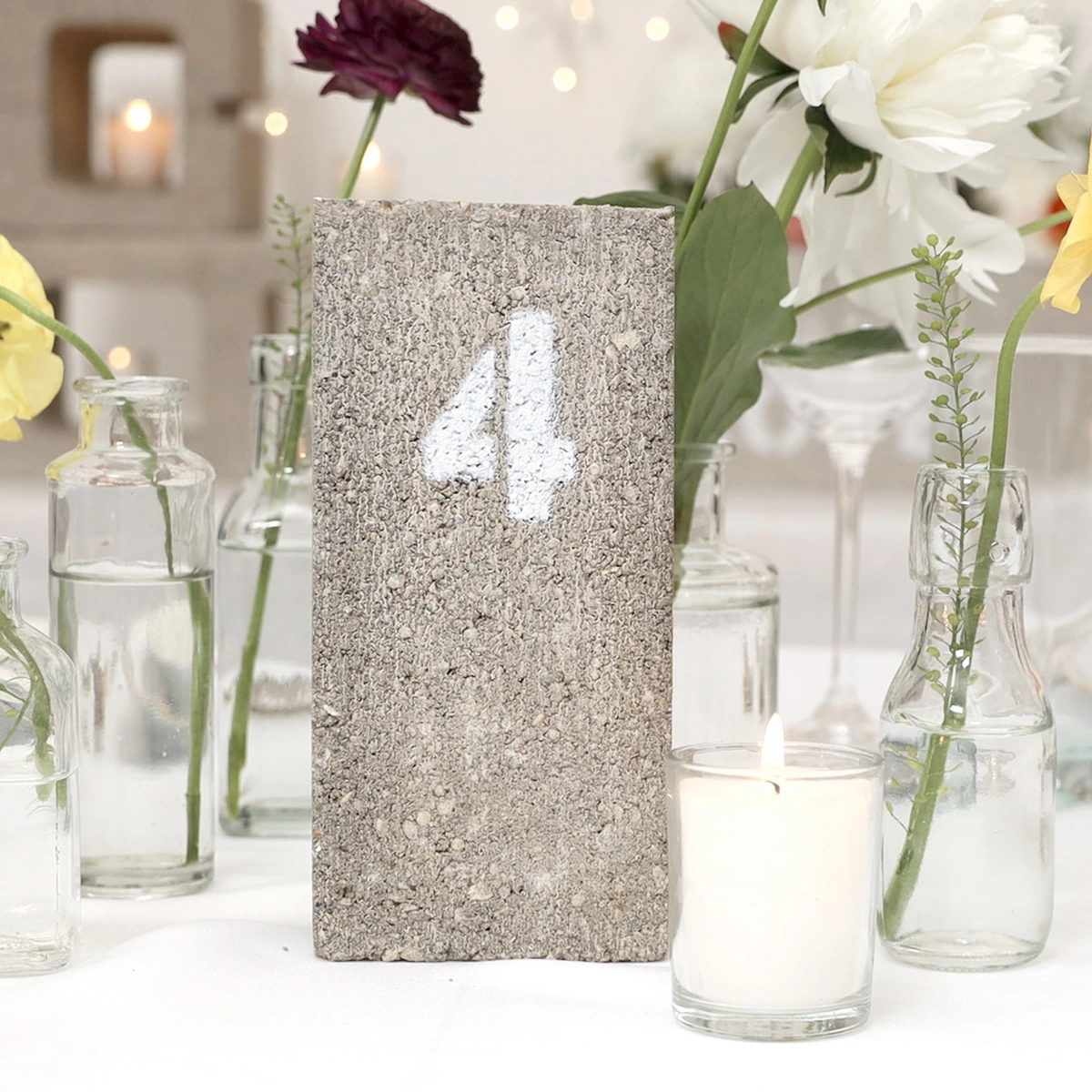 easy but fabulous brick wedding table number DIY