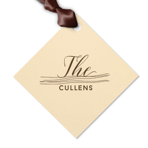 Personalized Strathmore Ivory Diamond Gift Tag with Shiny Rose Gold Foil has a Wave Line Accent graphic and is good for use in Wedding and Bridal Shower parties as well as just to have on hand at home and can't be beat. Showcase your style in every detail of your party's theme!