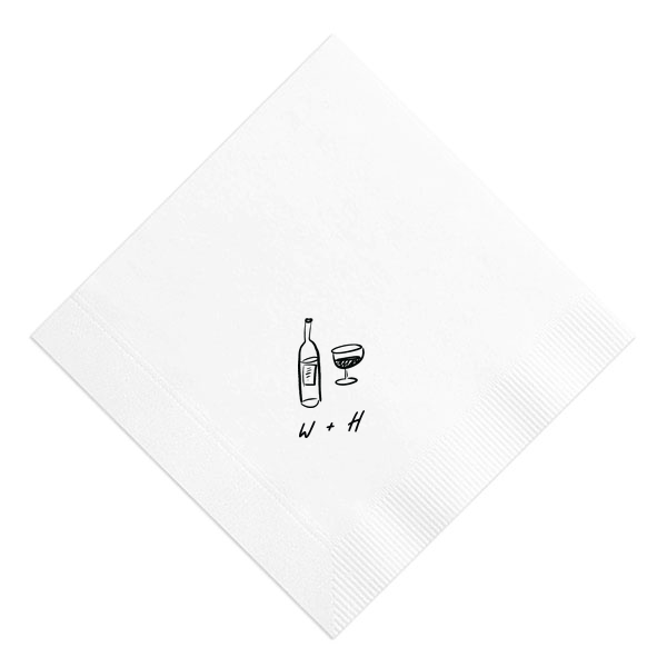Vino Duo Sketch Napkin