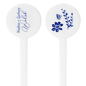 Our beautiful custom Shiny Royal Blue Round Stir Stick with Shiny Royal Blue Foil has a Garden Flower Accent graphic and is good for use in Floral, Accents themed parties and couldn't be more perfect. It's time to show off your impeccable taste.