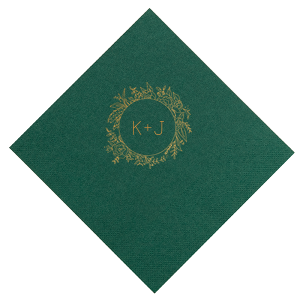 Embrace the garden of love with the Garden of Love Initials Circle Frame Napkin, where your initials reign within a floral crown. Vibrant peonies bloom in abundance, symbolizing joy and prosperity, crafting an aura of romance and celebration for your special day.