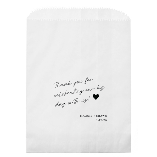 Thank You Script Heart Bag