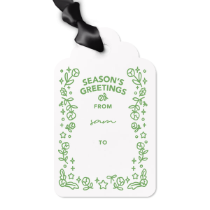 Our new Floral Season's Greetings Letterpress Tag has a unique graphics and good vibe too! Get your name branded on your gift made for your loved ones and you are good to go! They will adore it! 