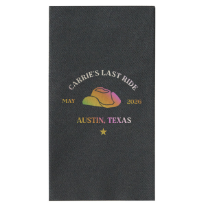 Be prepared for one last ride with the Last Ride Napkin. The customizable design is available in a wide variety of colors and styles to match your party's vibes. Perfect for bridal showers, bachelorette parties or birthdays!