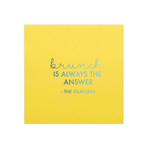 ForYourParty's chic Mimosa/Yellow Cocktail Napkin with Shiny Turquoise Foil can't be beat. Showcase your style in every detail of your party's theme!