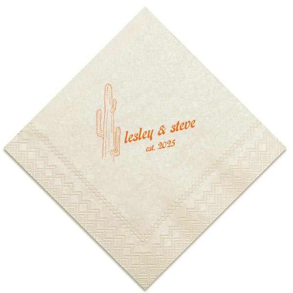 The ever-popular Destination Mexico Cactus Napkin that will beautify your party and can be customized to complement every last detail of your party. Give it a try today!