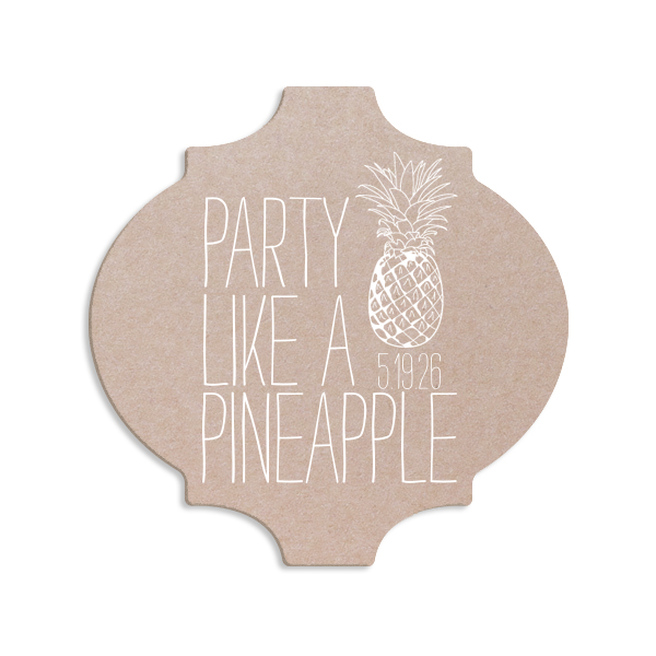 ForYourParty's elegant White Square Coaster with Matte Royal Blue Foil has a Pineapple graphic and is good for use in Food themed parties and will look fabulous with your unique touch. Your guests will agree!