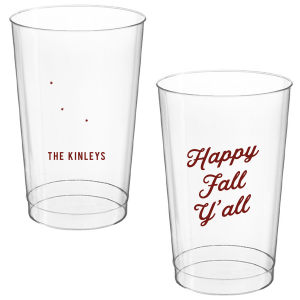 celebrate the autumn season with the Happy Fall Y'all Cup. Printed in your choice of cup style and ink color, make your family gatherings all the more personal this season.