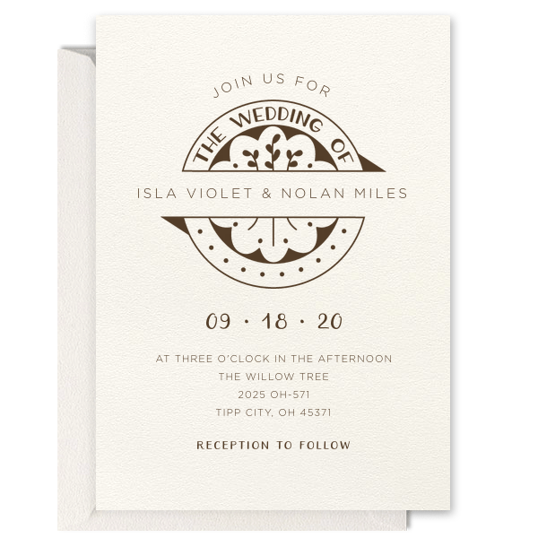 Wedding Badge Letterpress Invitation