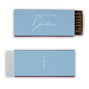 Ignite the romance of your fall wedding with the Boho Terracotta Wedding Date Matchbox. The cover gracefully states "Celebrating the" in a sophisticated serif font, inviting you to add the newlyweds' surname in an elegant script. On the reverse, commemorate your special day with the date in matching serif, all enveloped in the collection's signature warm and moody tones.