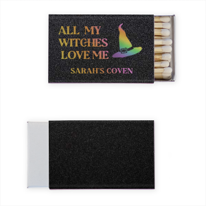 Strike up some serious style with these personalized Hat All My Witches Love Me Matches! With your family name on the label, they'll make a memorable impression. And who knows? They just might ignite a friendship that lasts a lifetime!