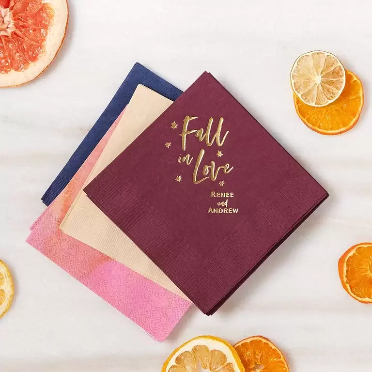 Create Fall Inspired Cocktail Napkins for Home or Events