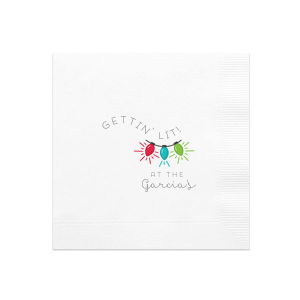 Our personalized White Custom Full Color Cocktail Napkin with Matte Black Ink Digital Print Colors will look fabulous with your unique touch. Your guests will agree!