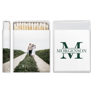 ForYourParty's elegant White Candle Custom Photo Matchbox with Matte Spruce Ink Digital Print Colors can be personalized to match your party's exact theme and tempo.