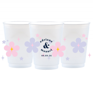 Our Retro 70s Flowers Full Color Cup can't be beat. Showcase your style in every detail of your party's theme!