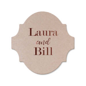 Our custom Eggshell Square Coaster with Shiny Merlot Foil will look fabulous with your unique touch. Your guests will agree!