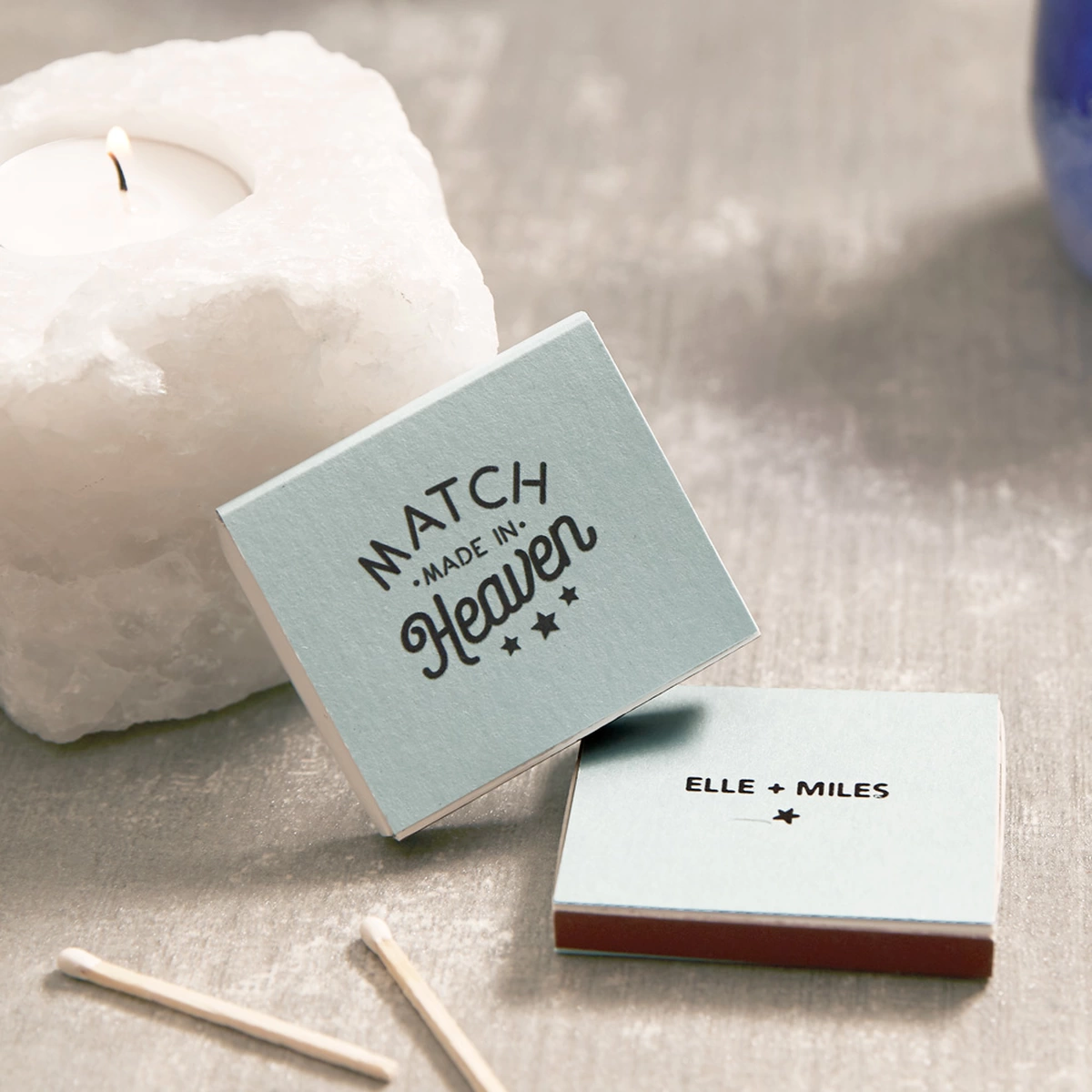 Shop the Something Blue Collection Custom Square Matchboxes