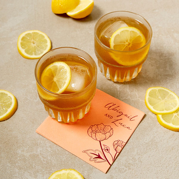 Handwritten Names And Flower Napkins