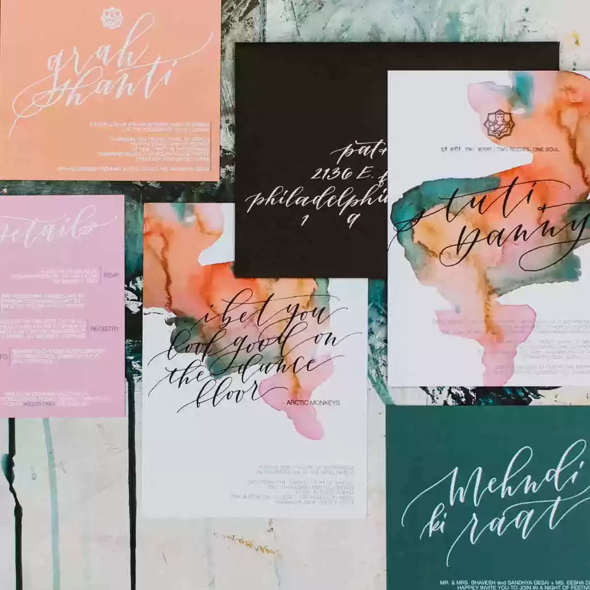 custom watercolor wedding invitation