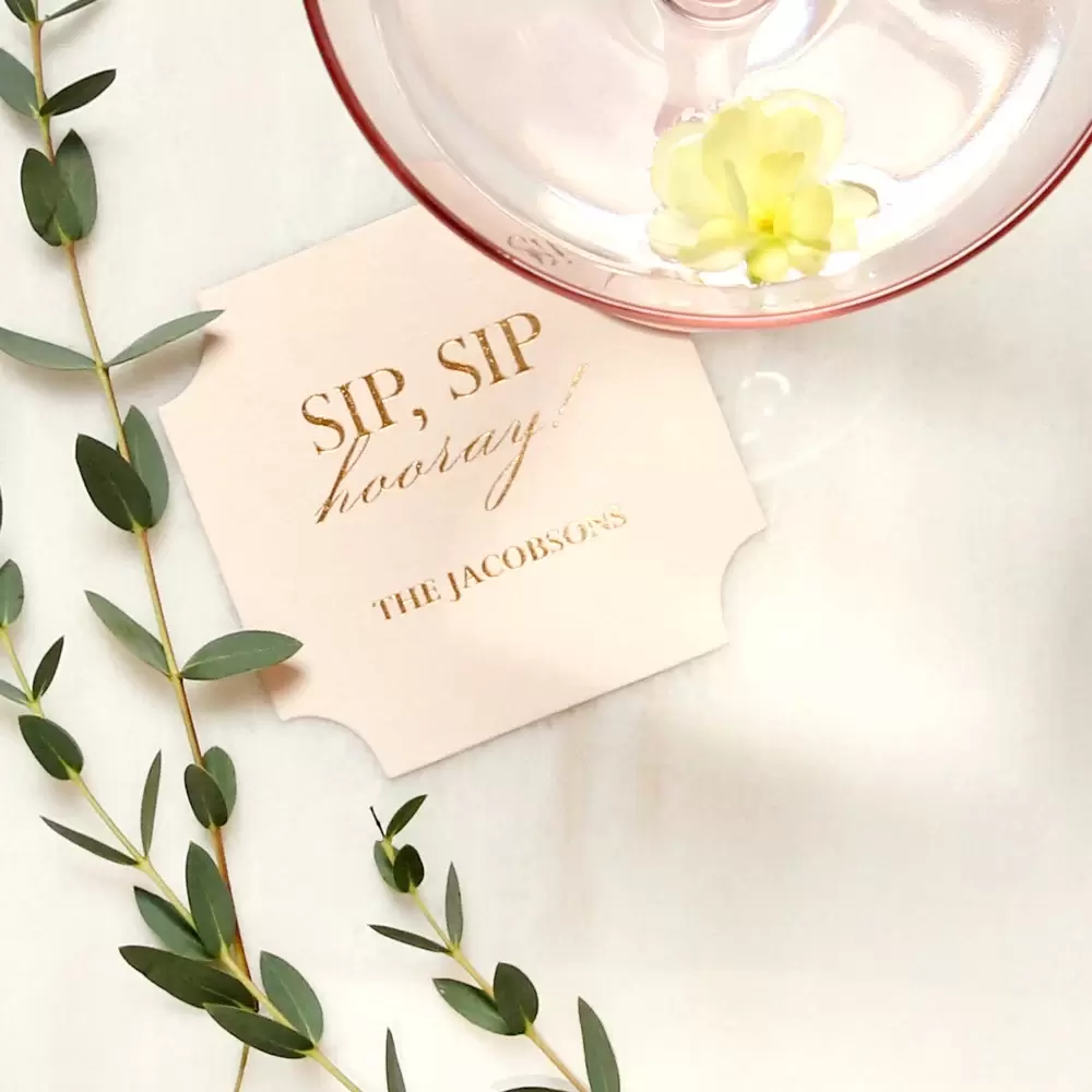 Sip Hip Hooray Custom Coasters. | For Your Party