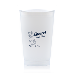 Cheers! Celebrate a wedding or birthday with an adorable graphic of a blood hound.This blood hound cup is perfect for including your pets in your upcoming event. 