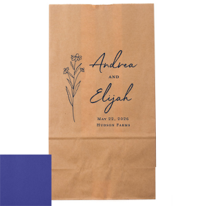 Our custom Ivory Cookie Bag with Satin French Blue Foil has a Stem Daisy Flower graphic and is good for use in Floral and Wedding themed parties and will give your party the personalized touch every host desires.