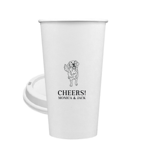 Invite man's best friend to your wedding with the Golden Retriever Wedding Cup. Featuring an adorable picture of a golden retriever, you can personalize this cup with the couple's names for a wedding. 