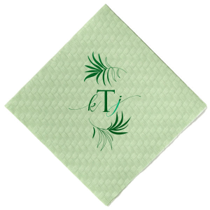 Our custom Ivory Cocktail Napkin with Shiny Champagne Foil has a Fern Frame graphic and is good for use in Frames, Trendy, Organic themed parties and will make your guests swoon. Personalize your party's theme today.