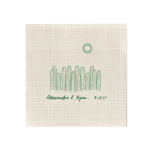 Create an impression that lasts all summer with the Southwest Cactus Napkin. The foil stamped napkin comes in your choice of styles and colors, making it easily customizable to math your unique vibe. Perfect for summertime weddings, engagements or home entertainment!