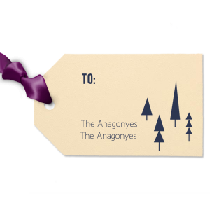 ForYourParty's chic Poptone Dark Olive Square Gift Tag with Matte White Foil has a Modern Tree Four graphic and is good for use in Christmas, Outdoors, Adventure themed parties and are a must-have for your next event—whatever the celebration!